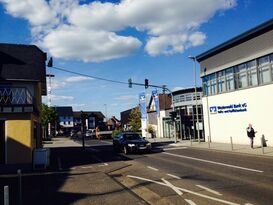 Die neue Ampel in der Ortsmitte von Horhausen